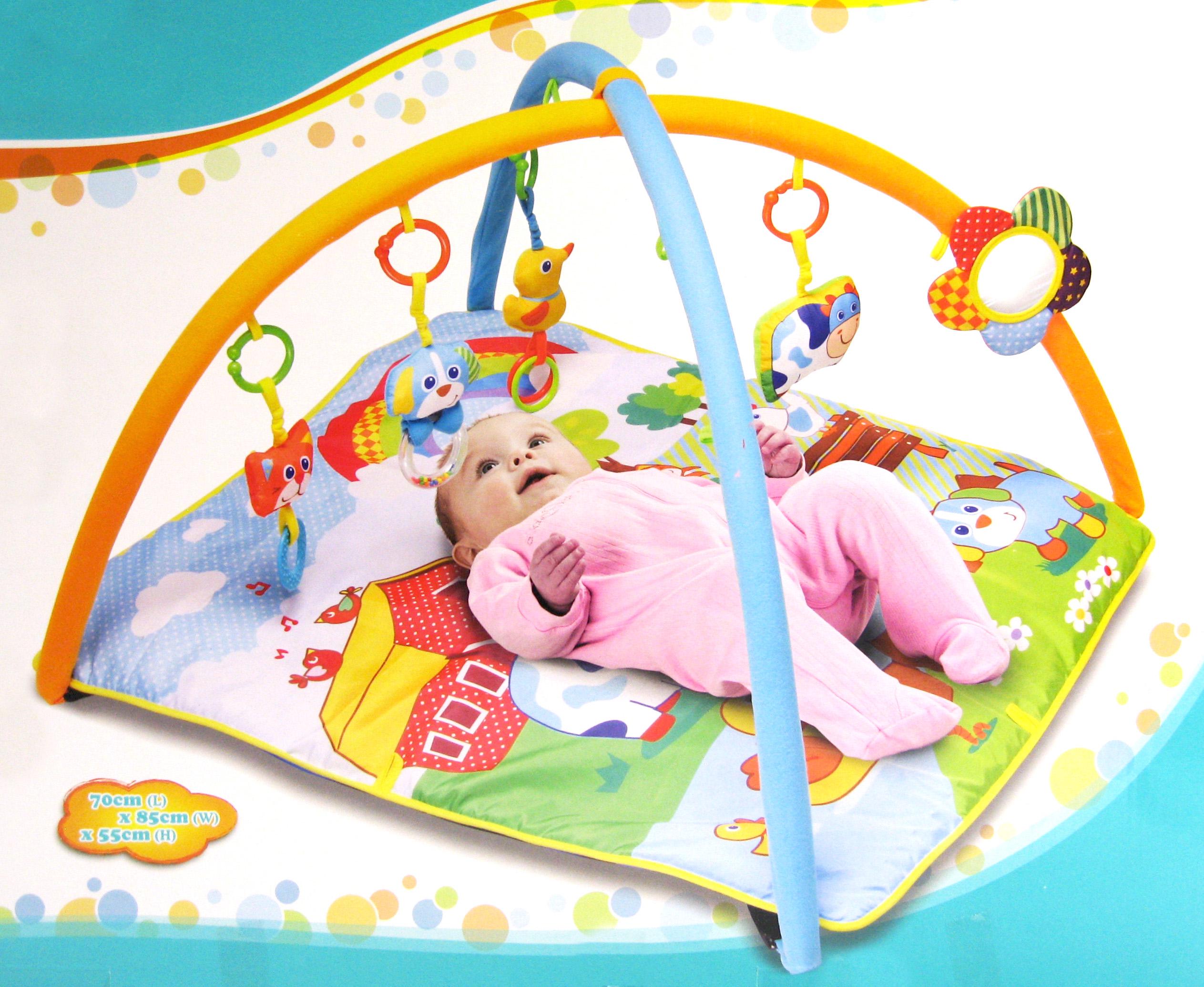 Килимок ігровий для малюків з брязкальцем/дзеркальцем/гризунками - фото 5 Килимок ігровий для малюків з брязкальцем/дзеркальцем/гризунками - фото 5