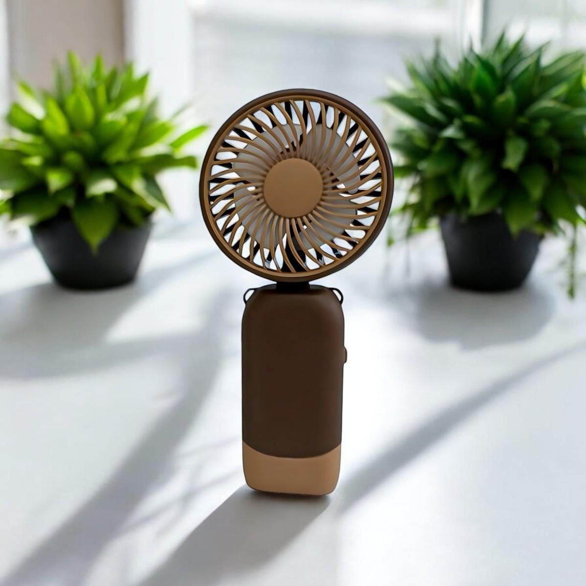 Вентилятор портативный Капибара на аккумуляторе и USB Темно-коричневый (51-тем-кор-39549) - фото 6