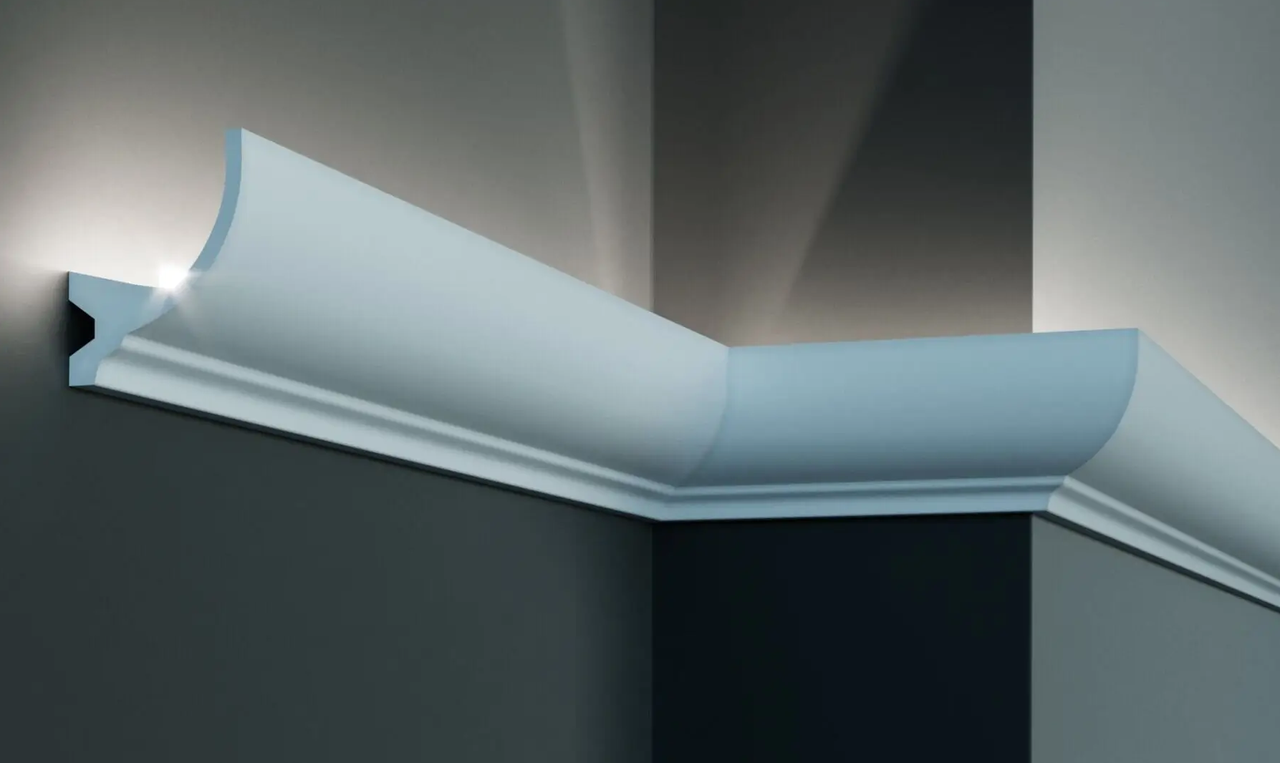 Карниз поліуретановий Tesori KF 715 серія F жорсткий 2000 мм (2328454369)