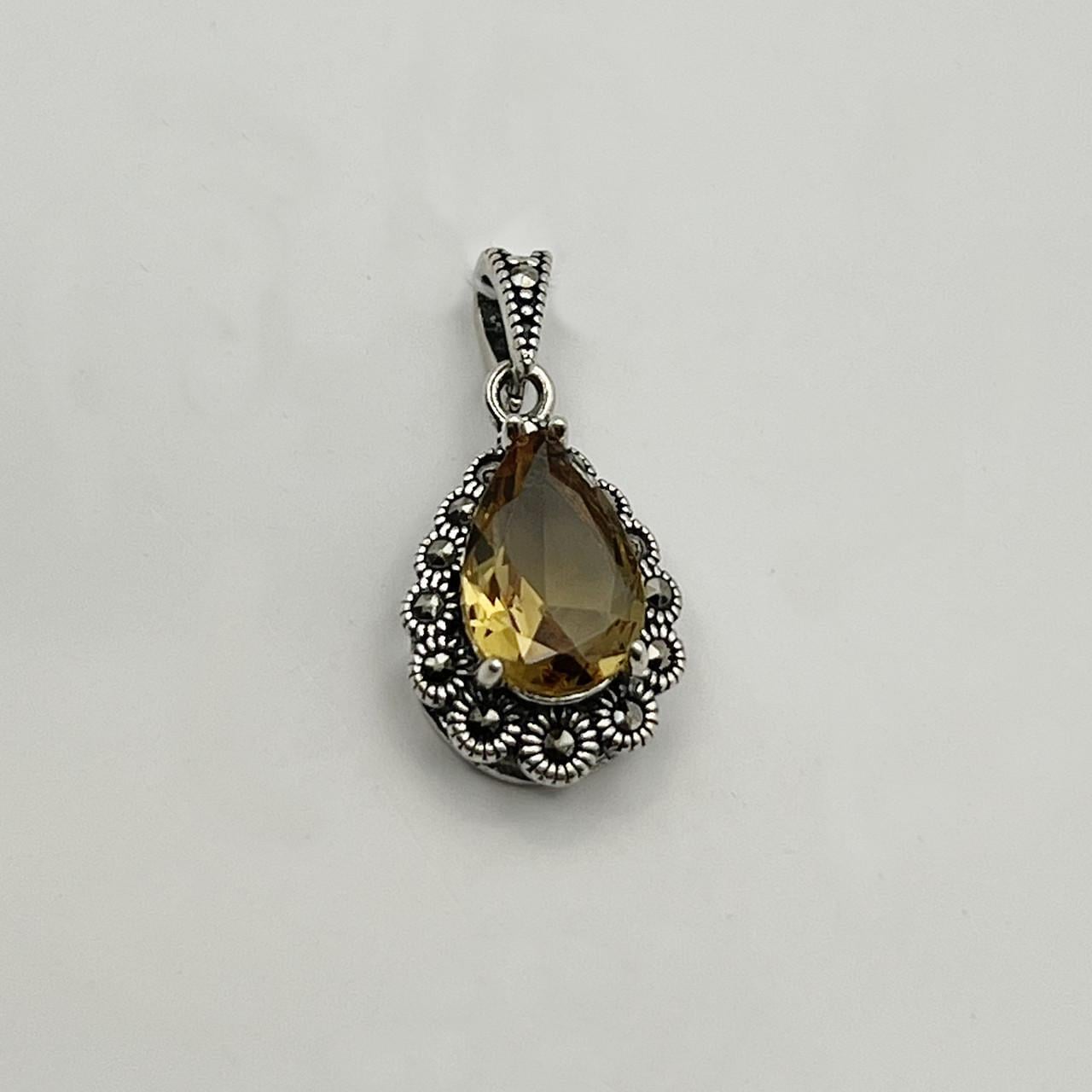 Серебряный кулон с султанитом и марказитом 2,96 г (2481996273)