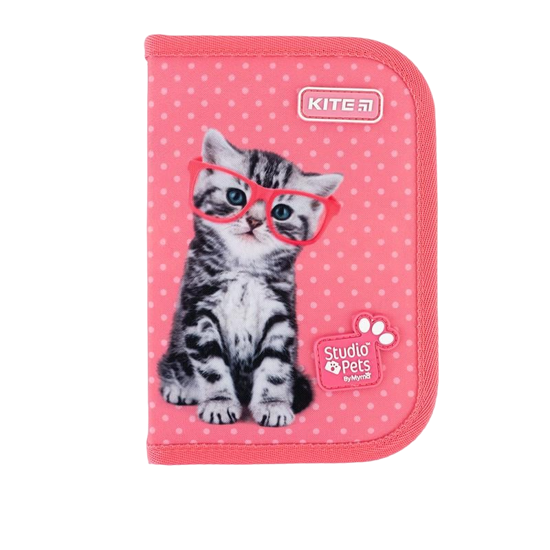 Пенал шкільний KITE Studio Pets SP24-622-2 на 1 відділення та 2 відвороти без наповнення (67006)