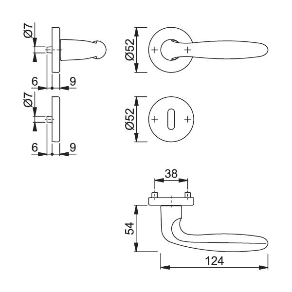 Комплект ручек Hoppe VERONA 1510/42KV/42KVS SST F1 8 OB 37-42 - фото 2