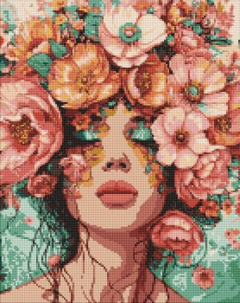 Алмазна мозаїка Дівчина у квітах victoria_art_ 40х50 см (AMO8029)
