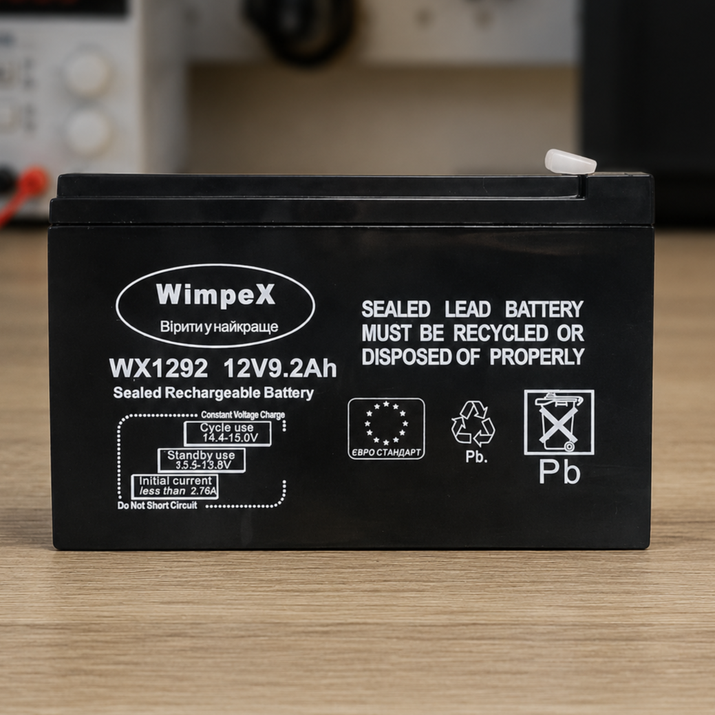 Аккумулятор универсальный Wimpex WX1292 12V 9,2Ah для инвертора и резервного питания