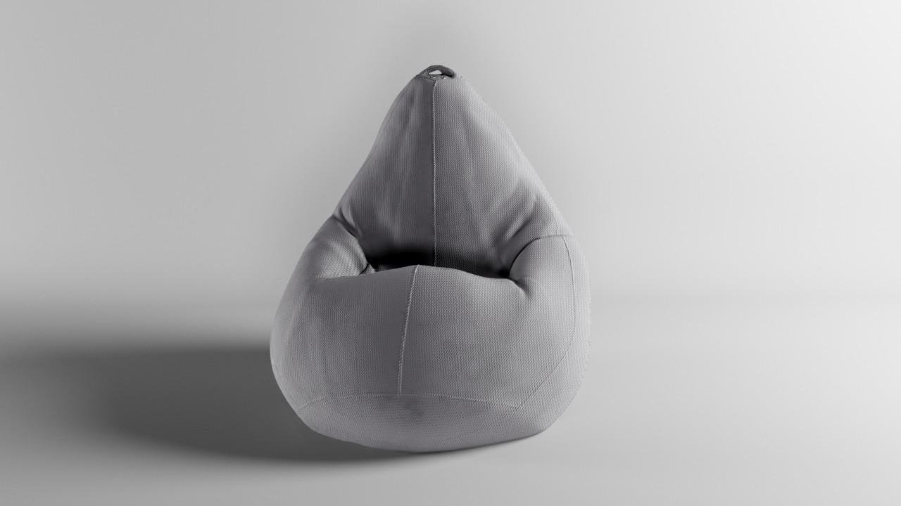 Бескаркасное кресло-мешок SkyPuff MEGA Груша Велюр Energy XXXL 160х120 см Light Gray (160071)