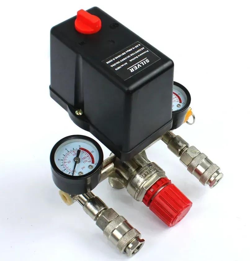Прессостат 230/380 2 выхода/реле давления/редуктор/2 манометра/предохранительный клапан (29678982) - фото 3