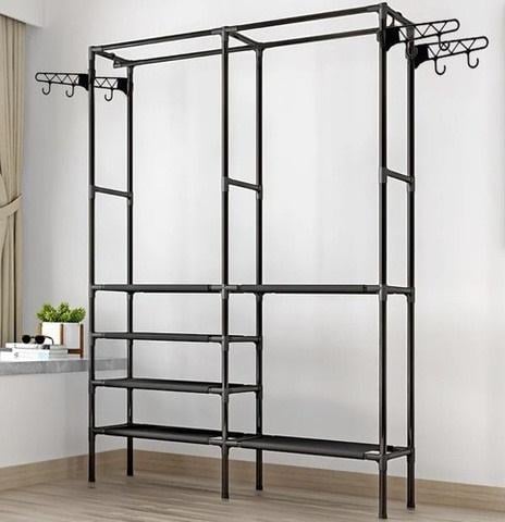 Вешалка-стойка для одежды и обуви с полками Черный - фото 9 Вешалка-стойка для одежды и обуви с полками Черный - фото 9