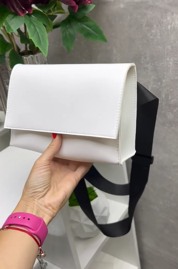 Сумка через плечо женская современная городская экокожа 22х15х7 см Белый - фото 5 Сумка через плечо женская современная городская экокожа 22х15х7 см Белый - фото 5