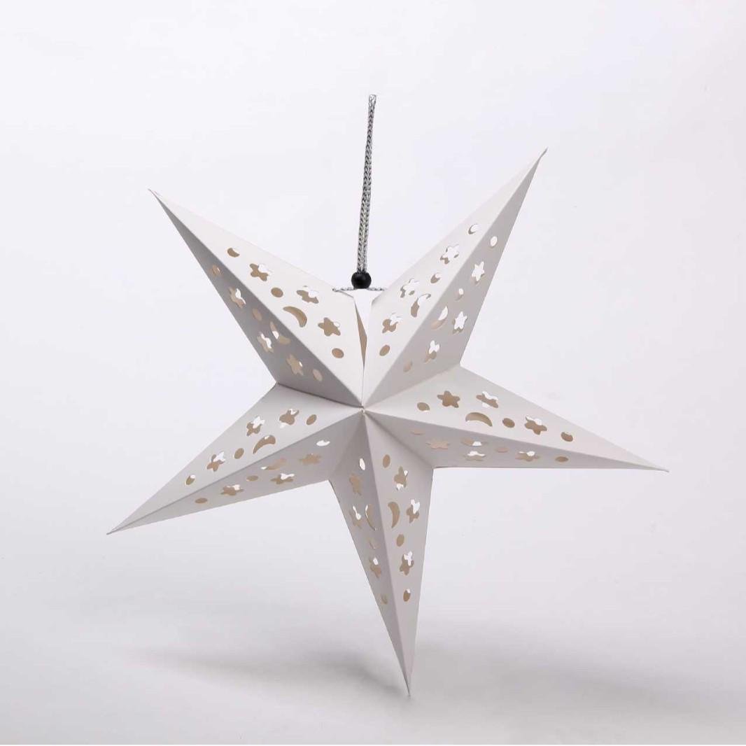 Звезда на елку объемная из бумаги 20 см Белый (26900) Звезда на елку объемная из бумаги 20 см Белый (26900)