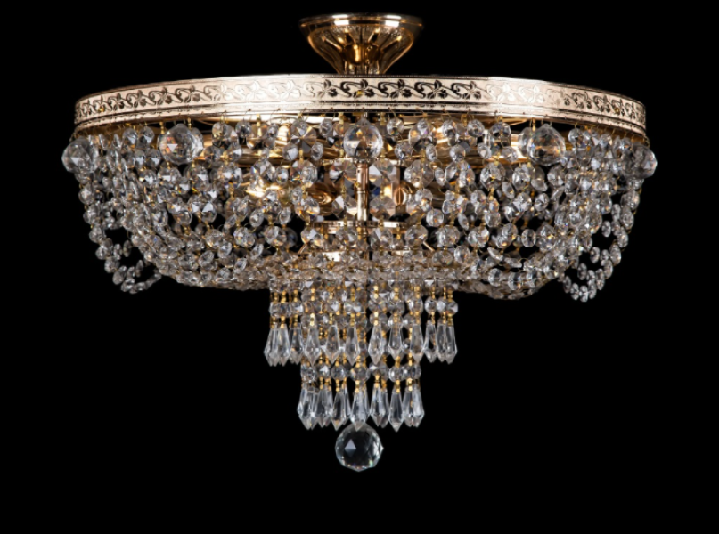 Хрустальная люстра L8425/8 FGD/WT Белый/Золото (AN000300)