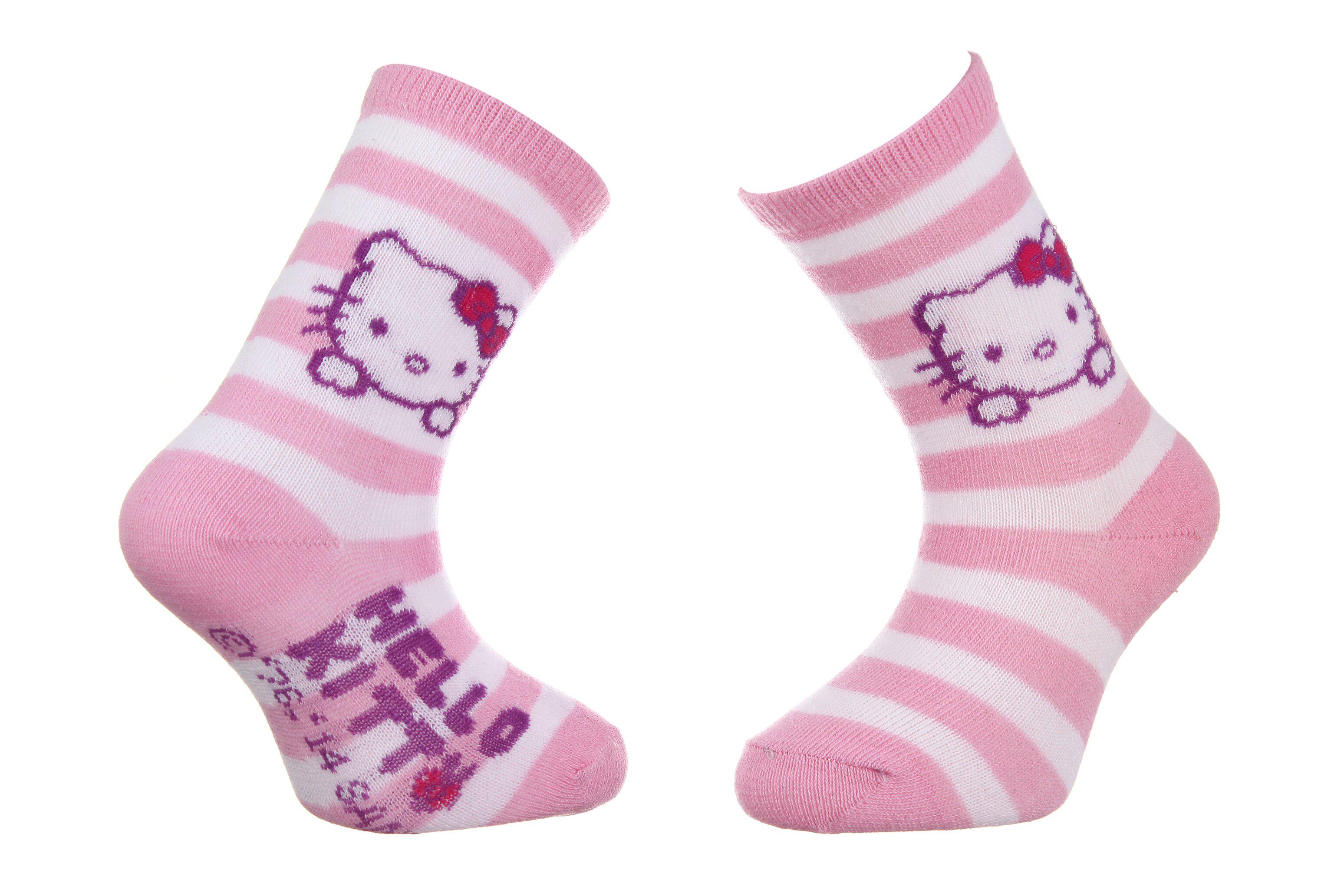Носки Hello Kitty Head Hk Stripes p. 23-26 White/Pink (32770-2)