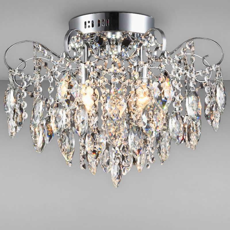 Люстра хрустальная потолочная Light House SR-17038/4+4 CR D540хH400 E27+LED Хром (16122)