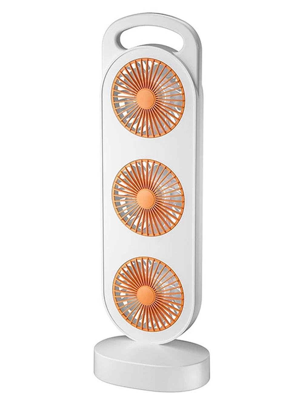 Настільний вентилятор JoyPro Cool Fastly 3в1 з акумулятором портативний USB 3 Вт Біло-помаранчевий (9c0e1548)
