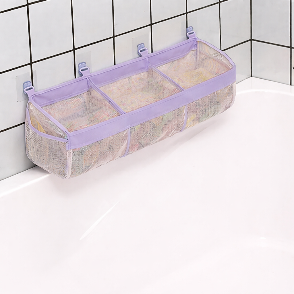Органайзер для игрушек в ванной 3 секции 66 см Фиолетовый (28918289)