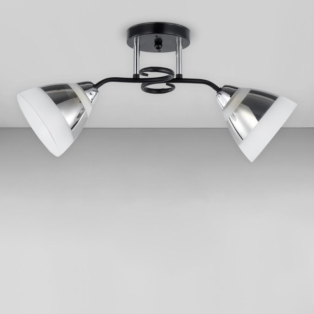 Люстра потолочная Light House SRS-18953/2 Черный/Хром Зеркальный/Белый