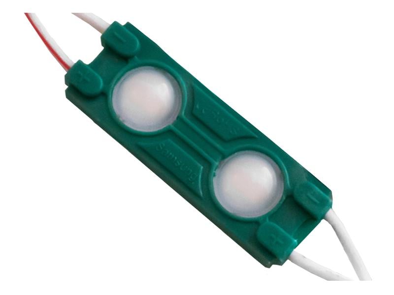 Светодиодный модуль SMD5730 2 LED 12В 0.72Вт IP65 зелений (3169)