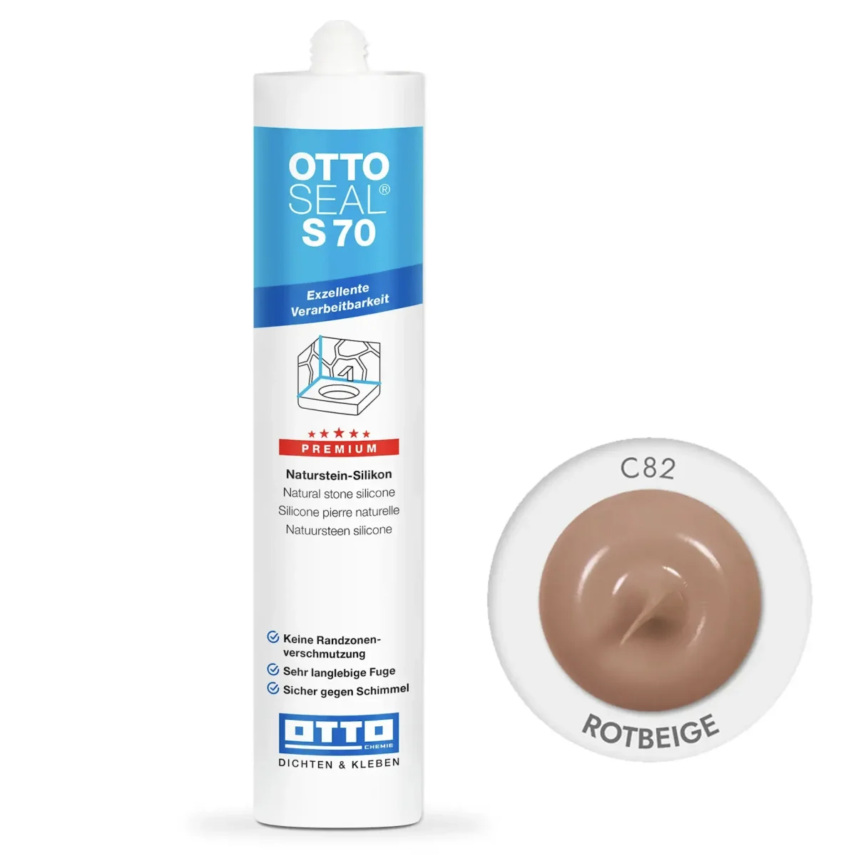 Силіконовий герметик OTTOSEAL S70 310 мл C82 rotbeige (S70C82)