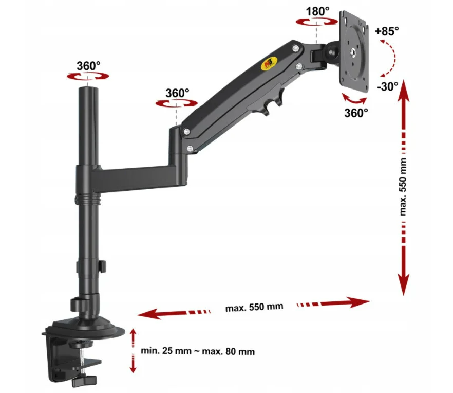 Кронштейн настольный NB H100 22-35" поворотный для монитора/телевизора (NBghd611) - фото 3