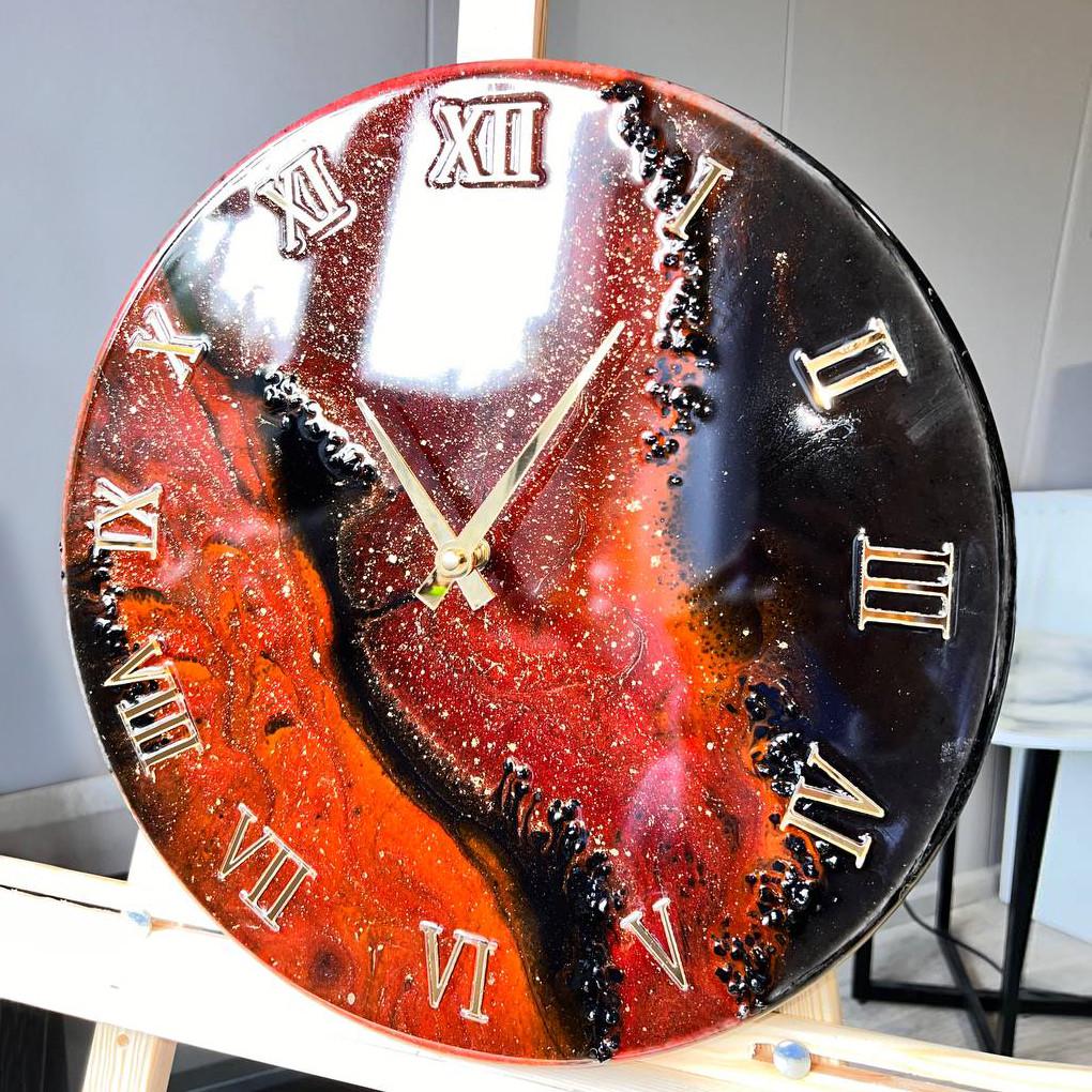 Часы настенные круглые из эпоксидной смолы EPOXY M120 30x30 см