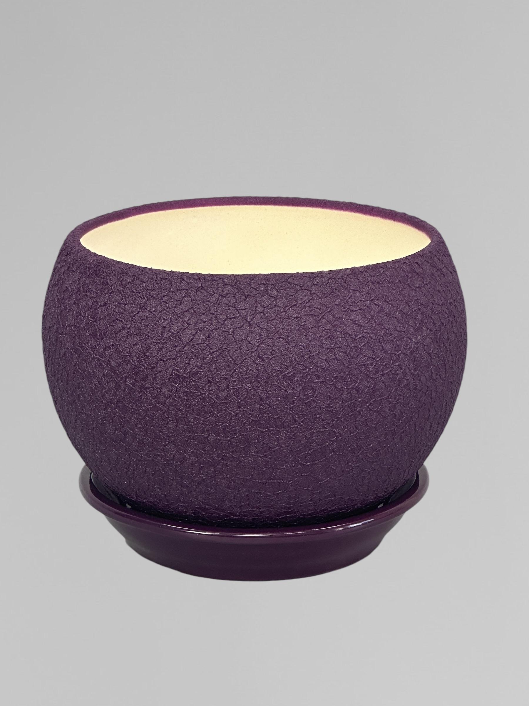 Горшок для цветов керамический Шар 1,4 л Фиолетовый (Г01013) - фото 2
