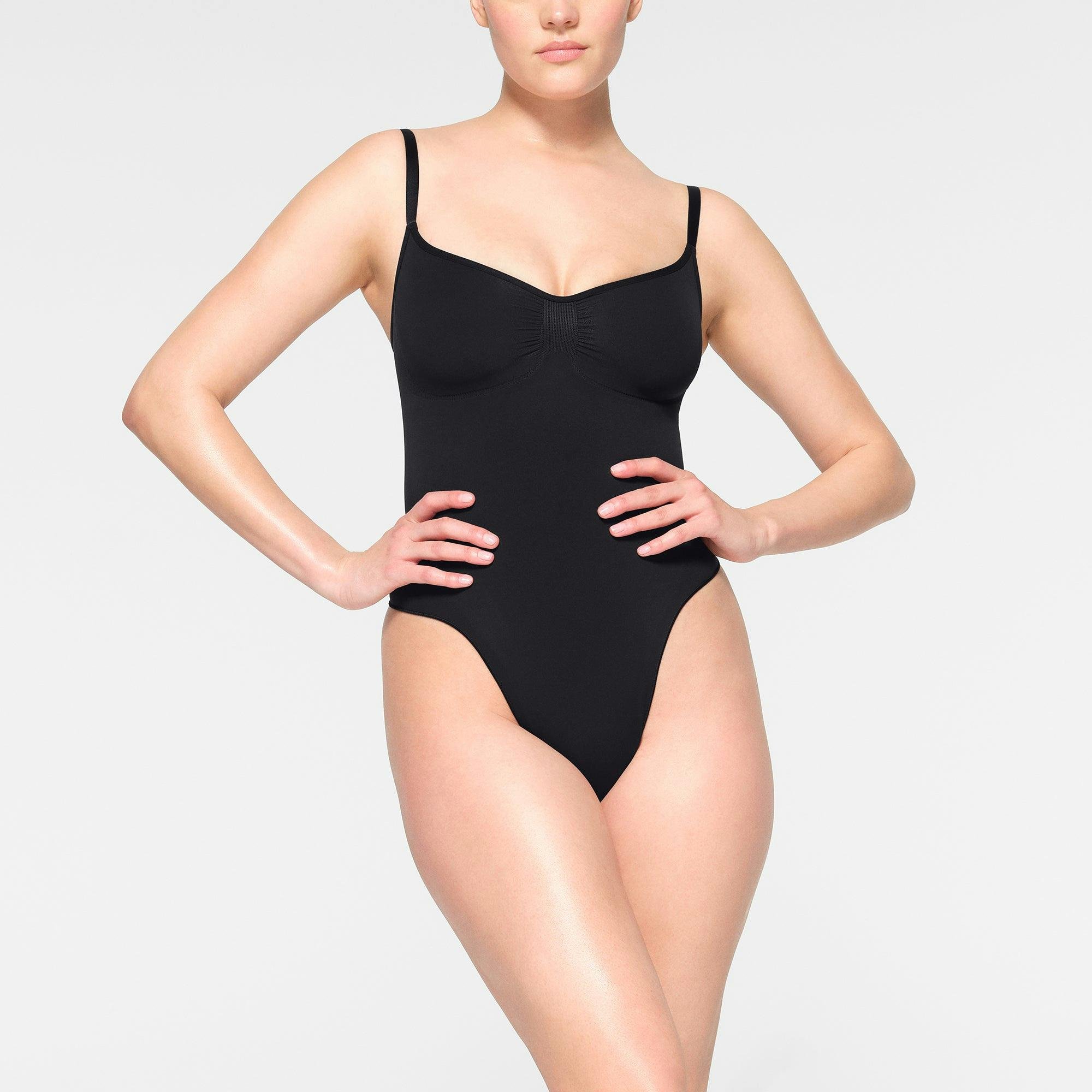 Боді SKIMS Seamless sculpt Thong Bodysuit Onyx XS (22133172) - фото 2