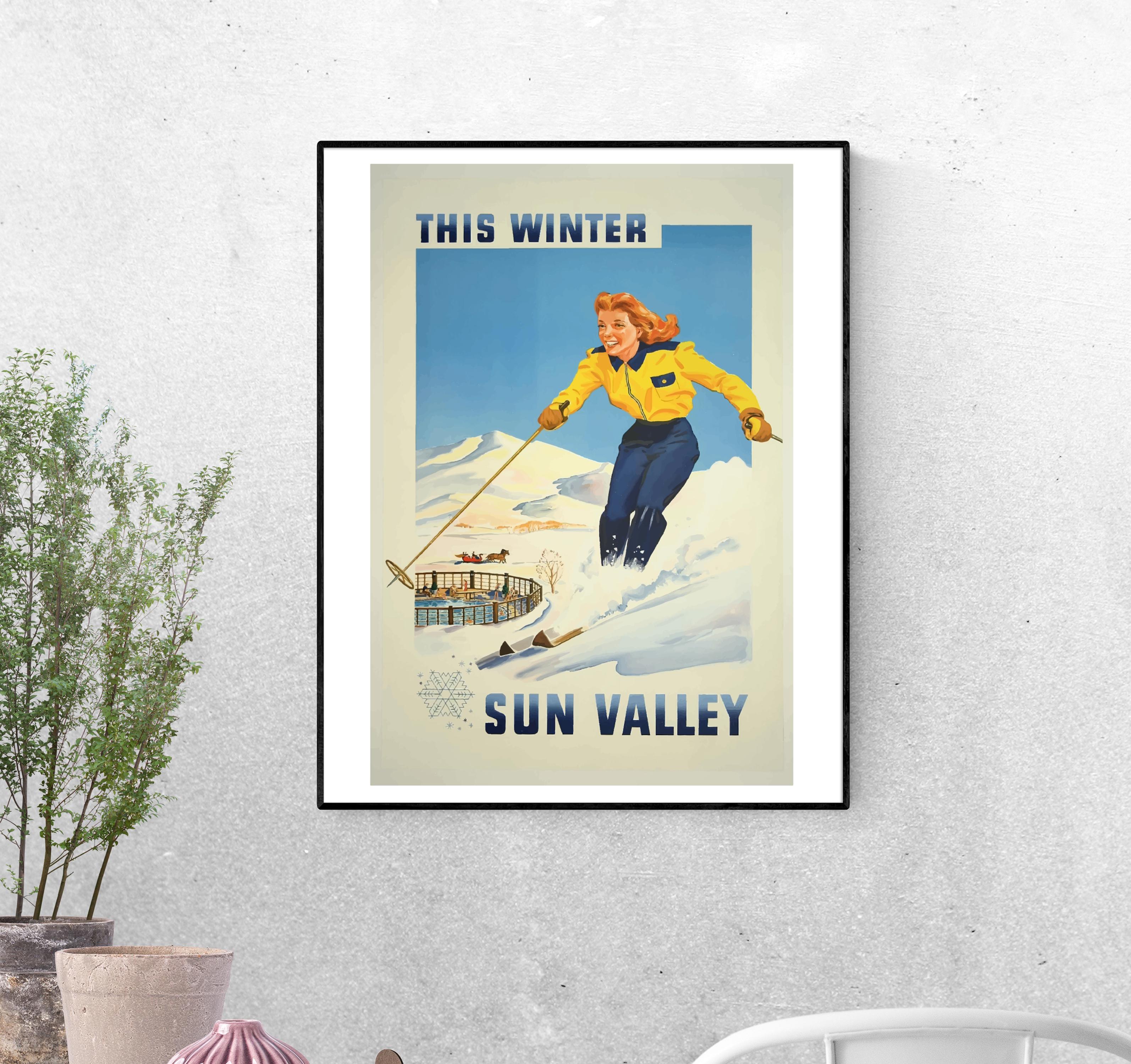 Тревел-постер Лыжница формат А-1