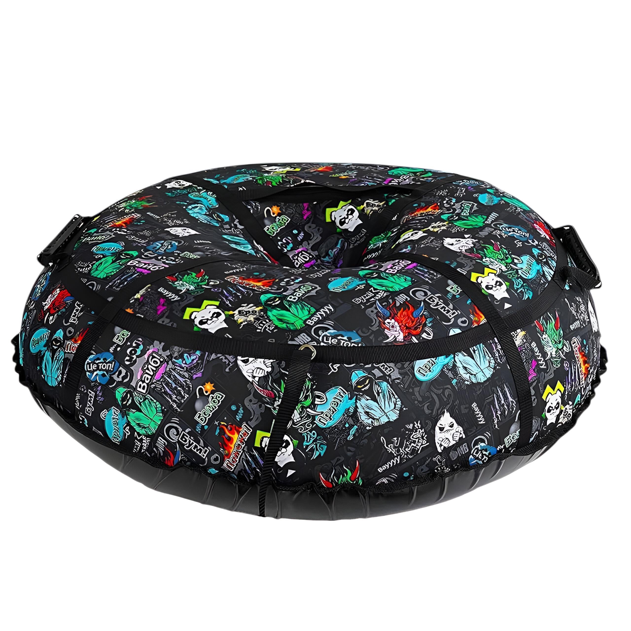 Санки-тюбинг надувные Абстракция 1,2 м Т33872-2 из прочного материала с ручками и тросом (29863059)