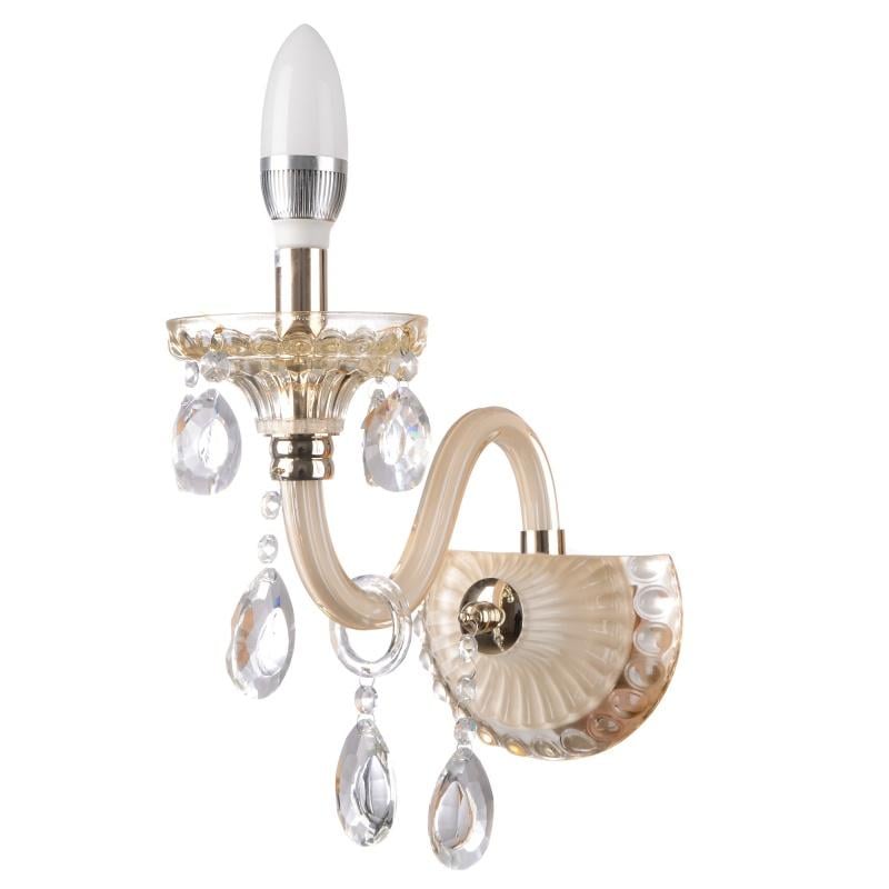 Бра настенное накладное Brille BCL-450W/1 E14 хрустальное свеча классическое