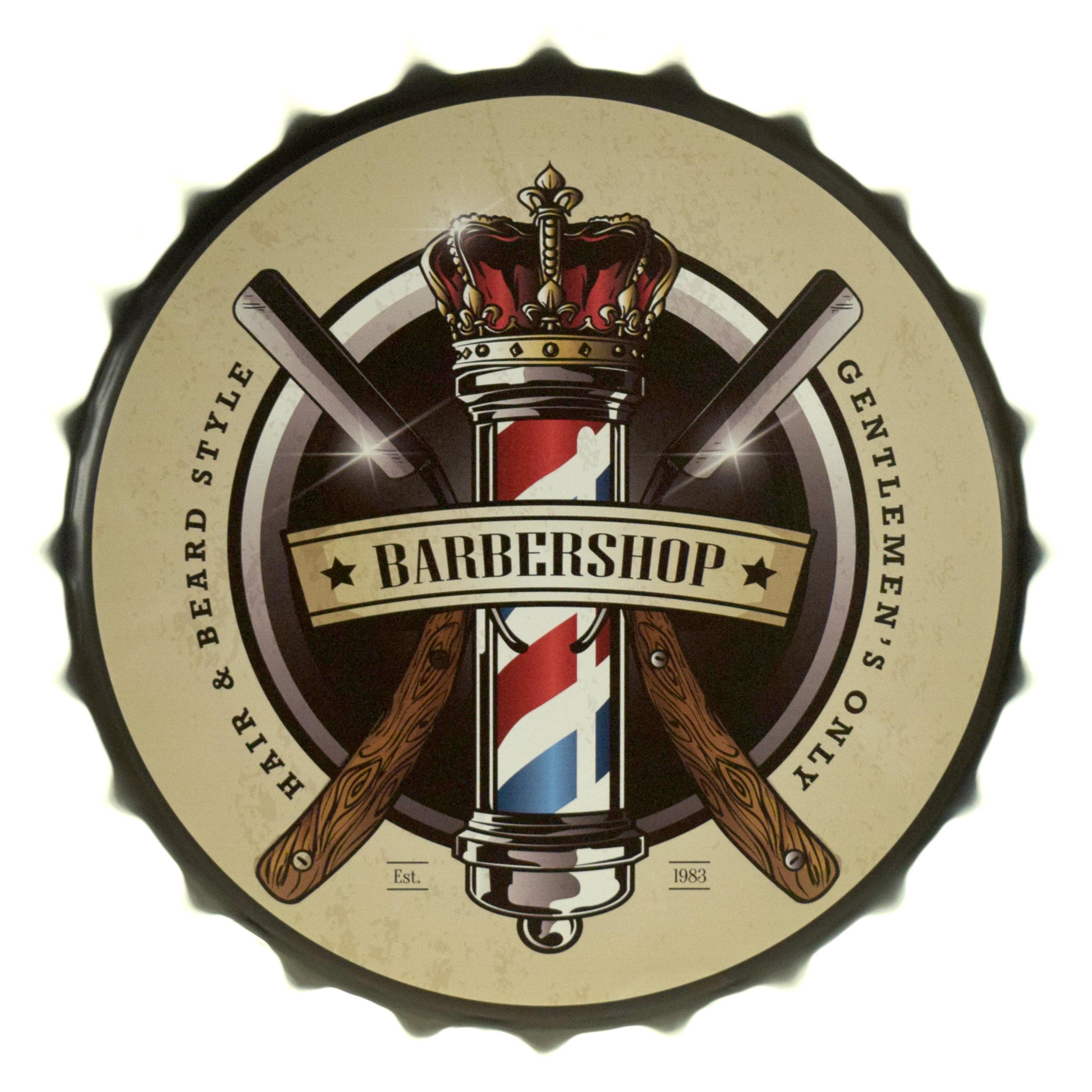 Табличка металева "Barber Shop Hair&Beard Style Gentlemen's Only" 35 см (ms-104198)