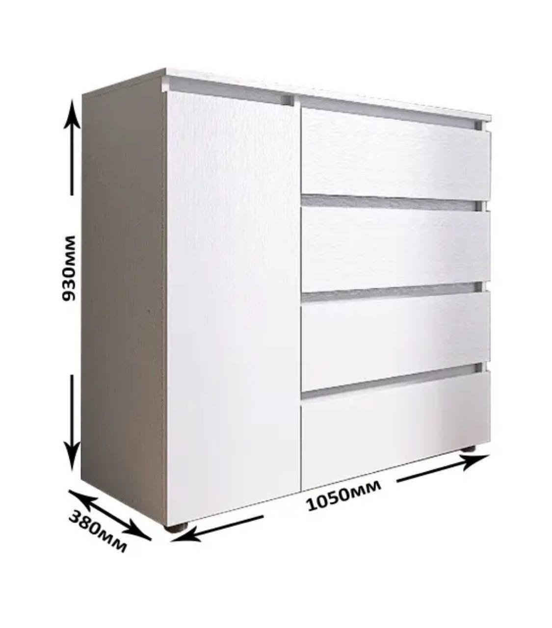 Комод КЛ-3 Лайт Эверест 930х380х1050 мм 1Д 4Ш Белый - фото 3 Комод КЛ-3 Лайт Эверест 930х380х1050 мм 1Д 4Ш Белый - фото 3