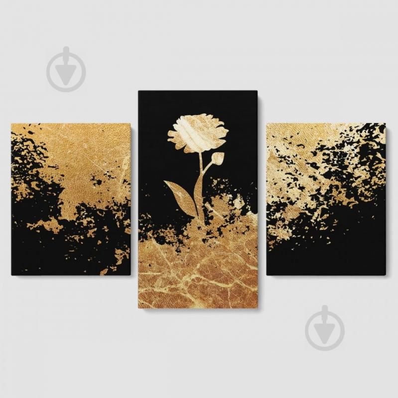 Модульная картина из трех частей Malevich Store 96x60 см Золотой цветок (MK322029)
