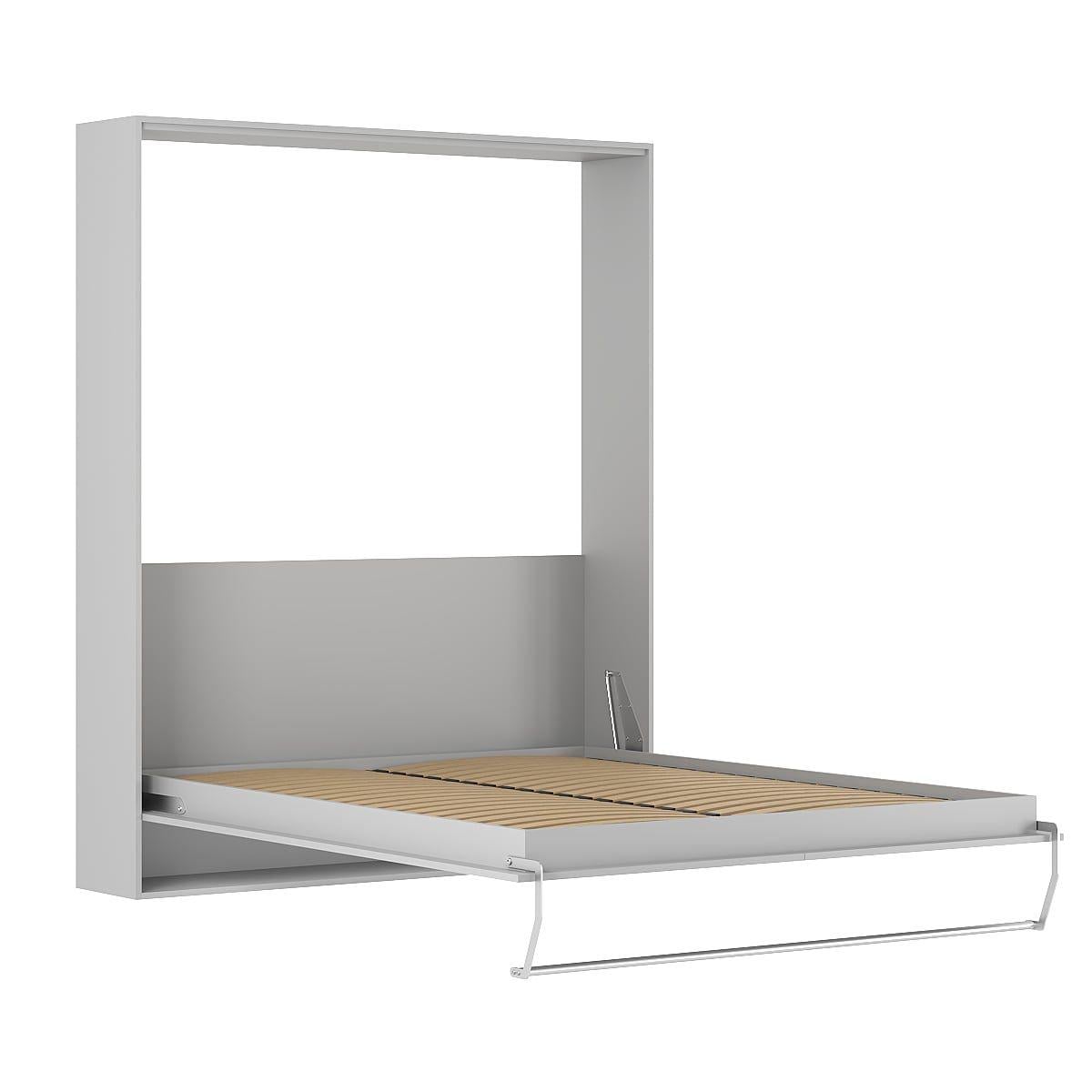 Кровать-шкаф откидная двуспальная AiH Juno с подъемным механизмом и ламелями 160х200 см Пепельный (SM03151500000)