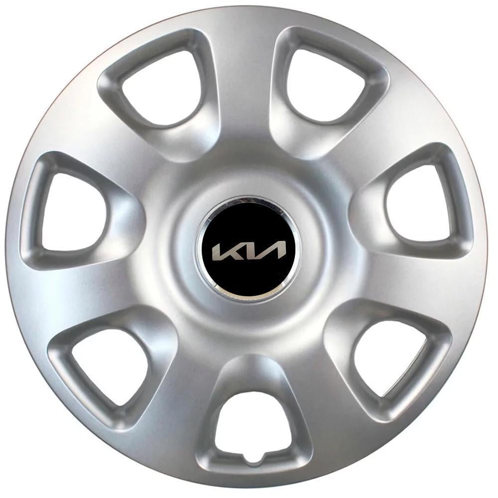 Колпаки SJS 336 з логотипом KIA NEW R15 4 шт. Серебристый (2789080988)