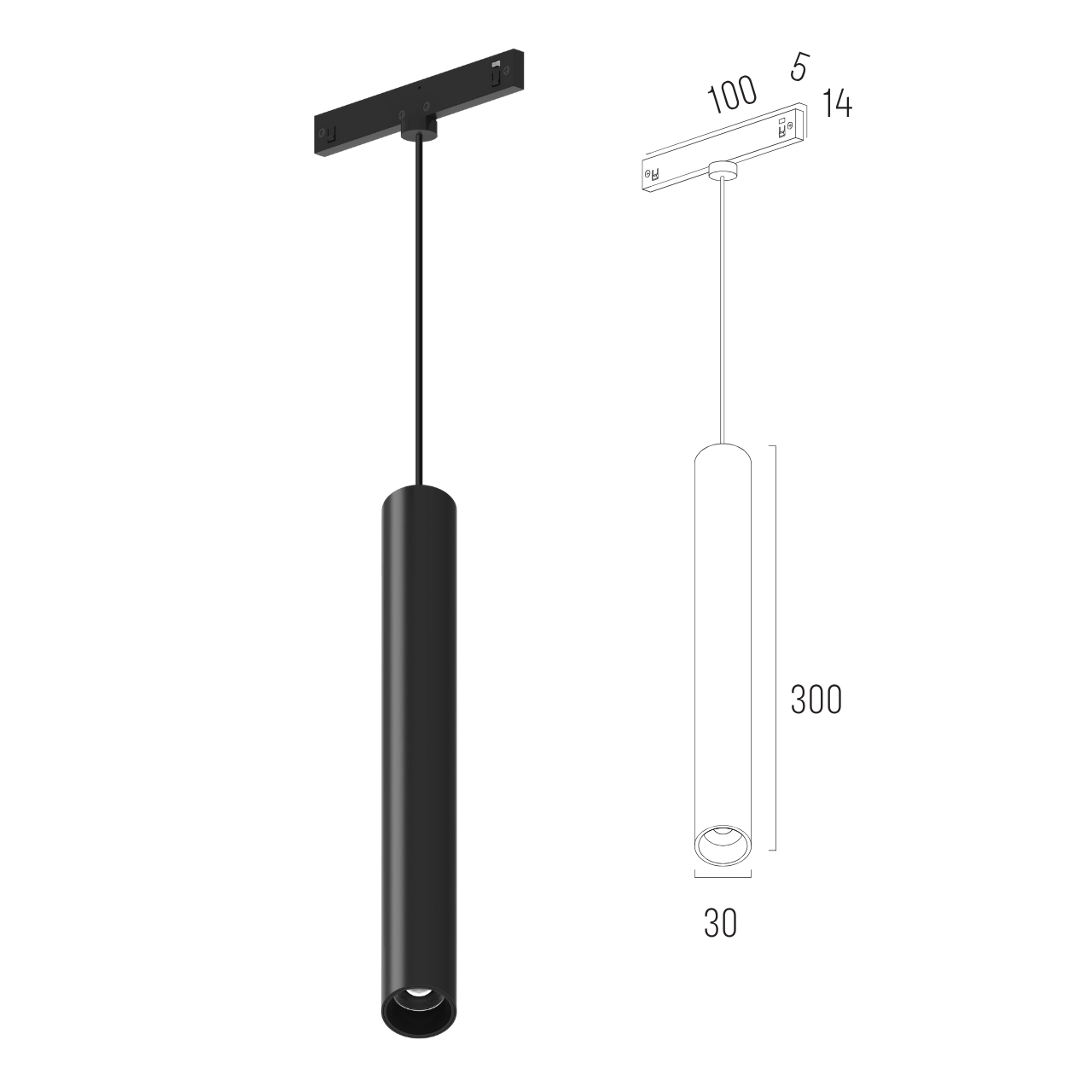 Світильник магнітний трековий MERALLI LONG TUBE 6W 3000K/6000K регульована WIFI 2,4G TUYA Чорний (TRPDLT006) - фото 3 Світильник магнітний трековий MERALLI LONG TUBE 6W 3000K/6000K регульована WIFI 2,4G TUYA Чорний (TRPDLT006) - фото 3