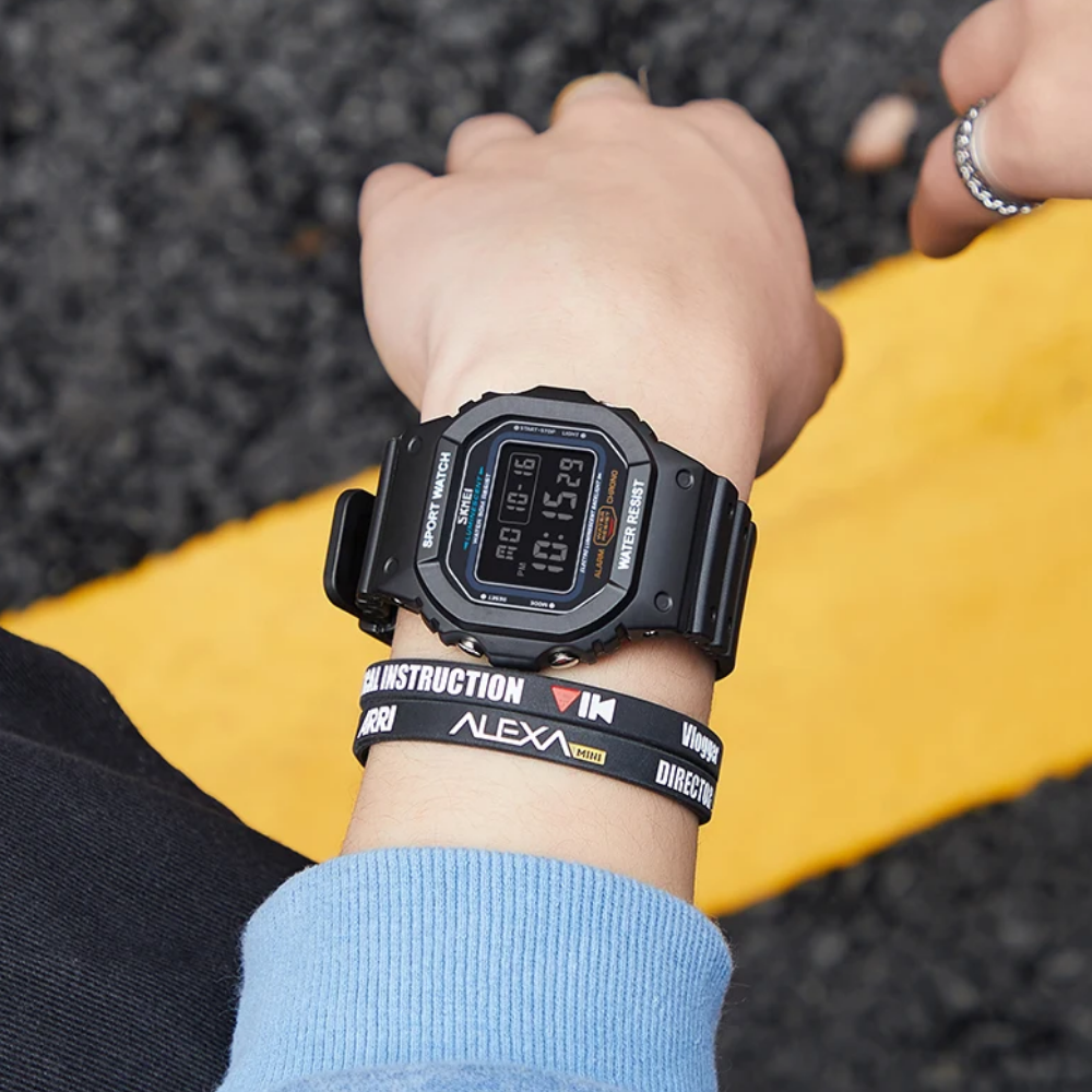 Наручные часы мужские Skmei спортивные электронные водонепроницаемые противоударные с подсветкой Черный (1134) - фото 6 Наручные часы мужские Skmei спортивные электронные водонепроницаемые противоударные с подсветкой Черный (1134) - фото 6