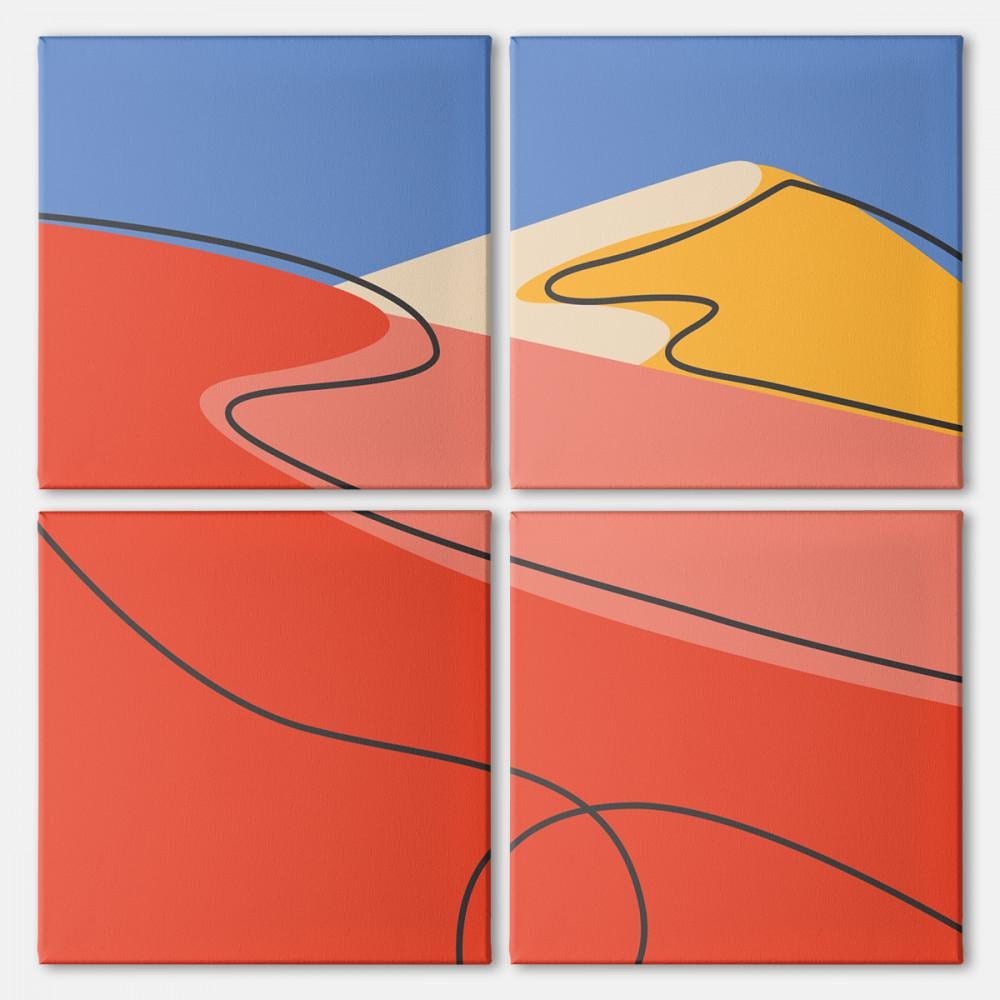 Модульная картина Malevich Store Rainbow Mountains из четырех частей 103x103 см (MK423208)