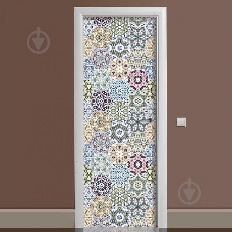 Наклейка на дверь Zatarga Геометрический орнамент 650х2000 мм Зеленый (z180211 dv)