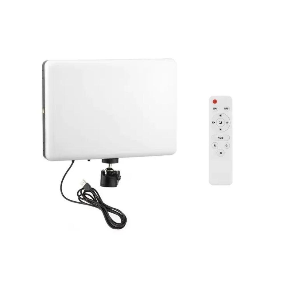 Лампа-видеосвет LED RGB PM26 светодиодная прямоугольная 96 Lights 2700K-6000K Remote USB Adapter inside 23x16 см Лампа-видеосвет LED RGB PM26 светодиодная прямоугольная 96 Lights 2700K-6000K Remote USB Adapter inside 23x16 см