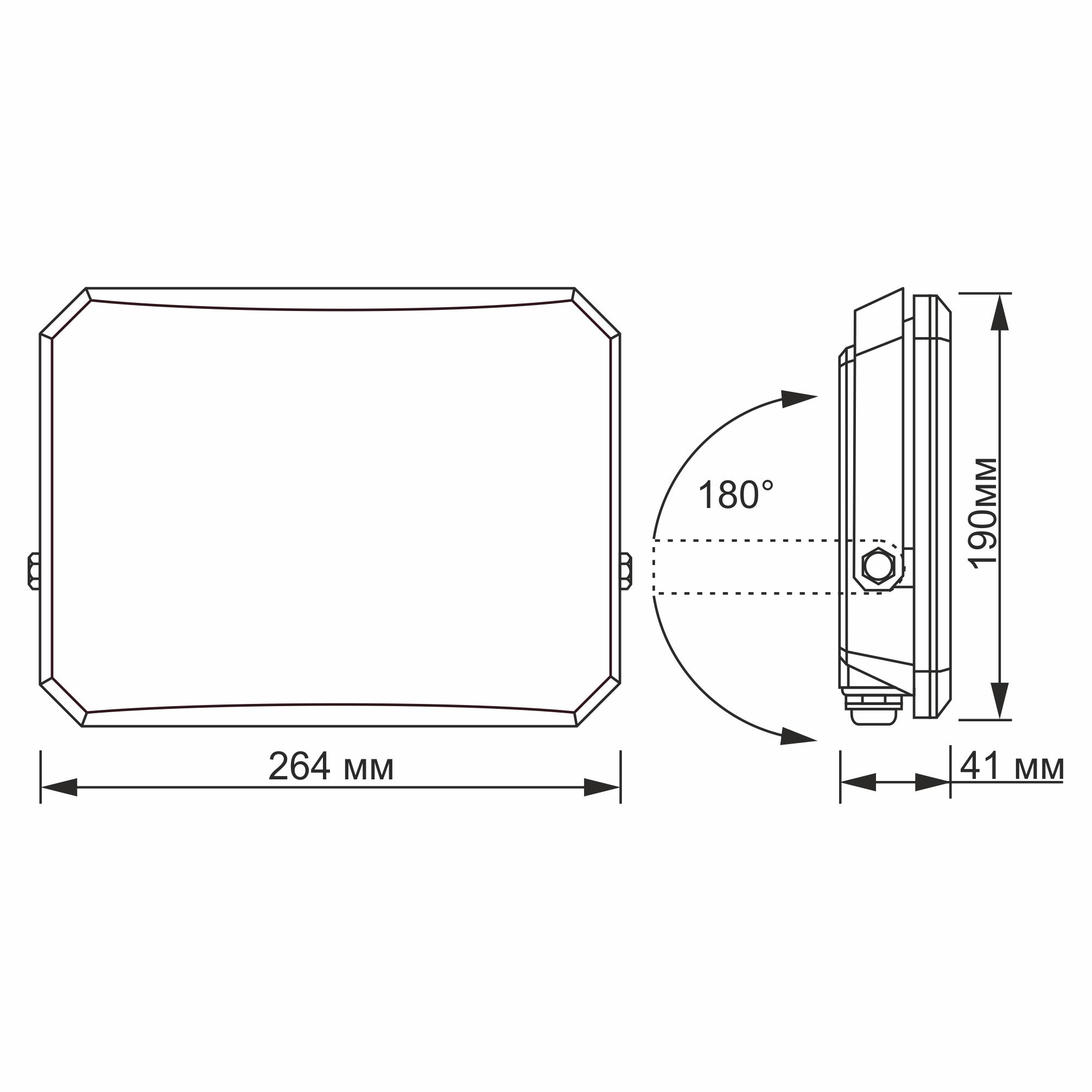 Прожектор LED Videx F3 100W 5000K 220V VLE-F3-1005B Black (27716) - фото 7