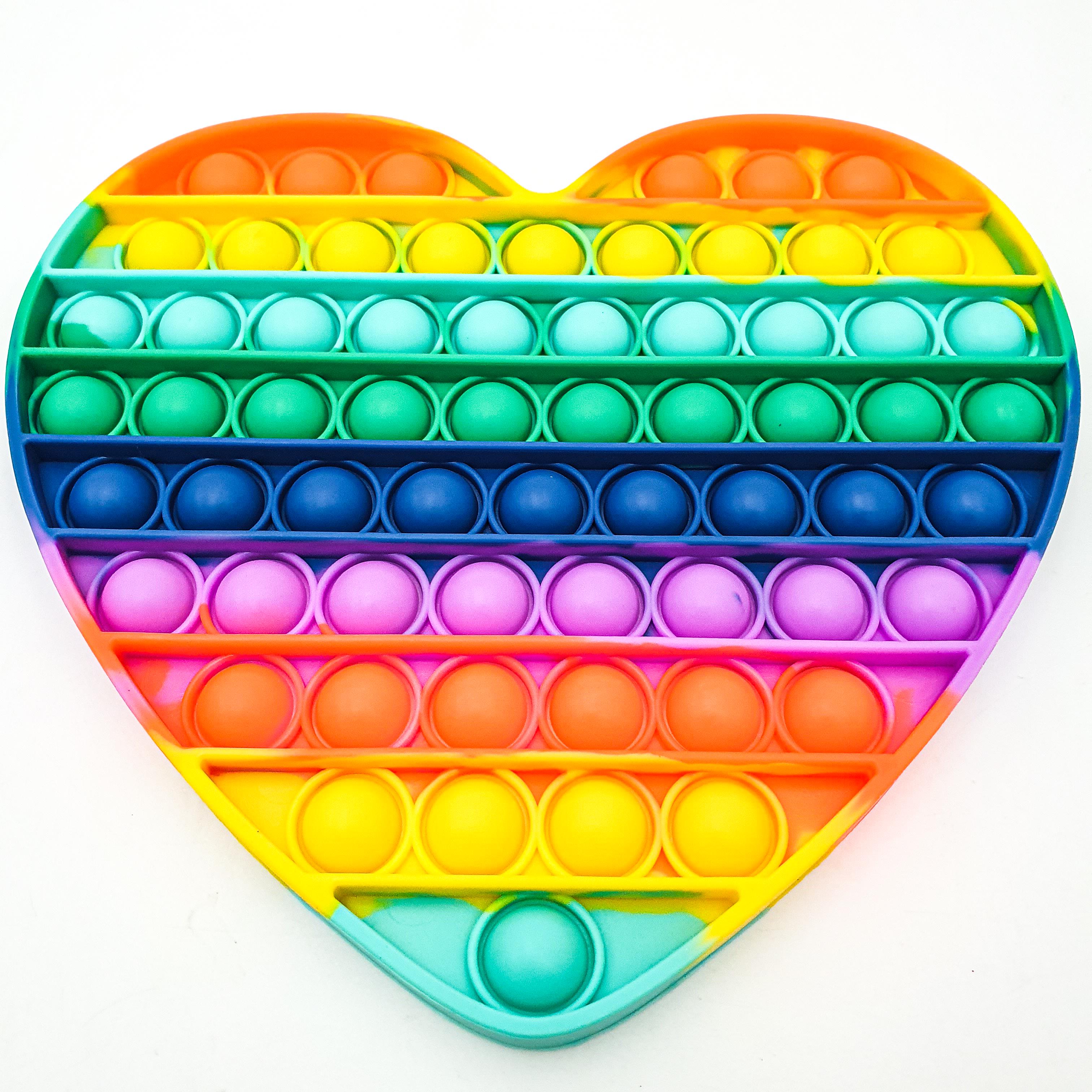 Игрушка-антистресс пупирка 20х20см UKC Pop It Fidget Сердце большое Разноцветный (14abd8f2)