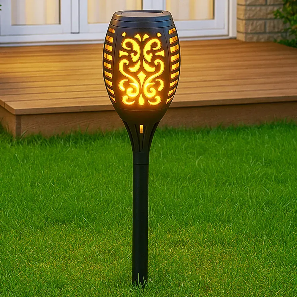 Ліхтар садовий на сонячній батареї 52 см 96LED Solar flame (234561204) - фото 4 Ліхтар садовий на сонячній батареї 52 см 96LED Solar flame (234561204) - фото 4