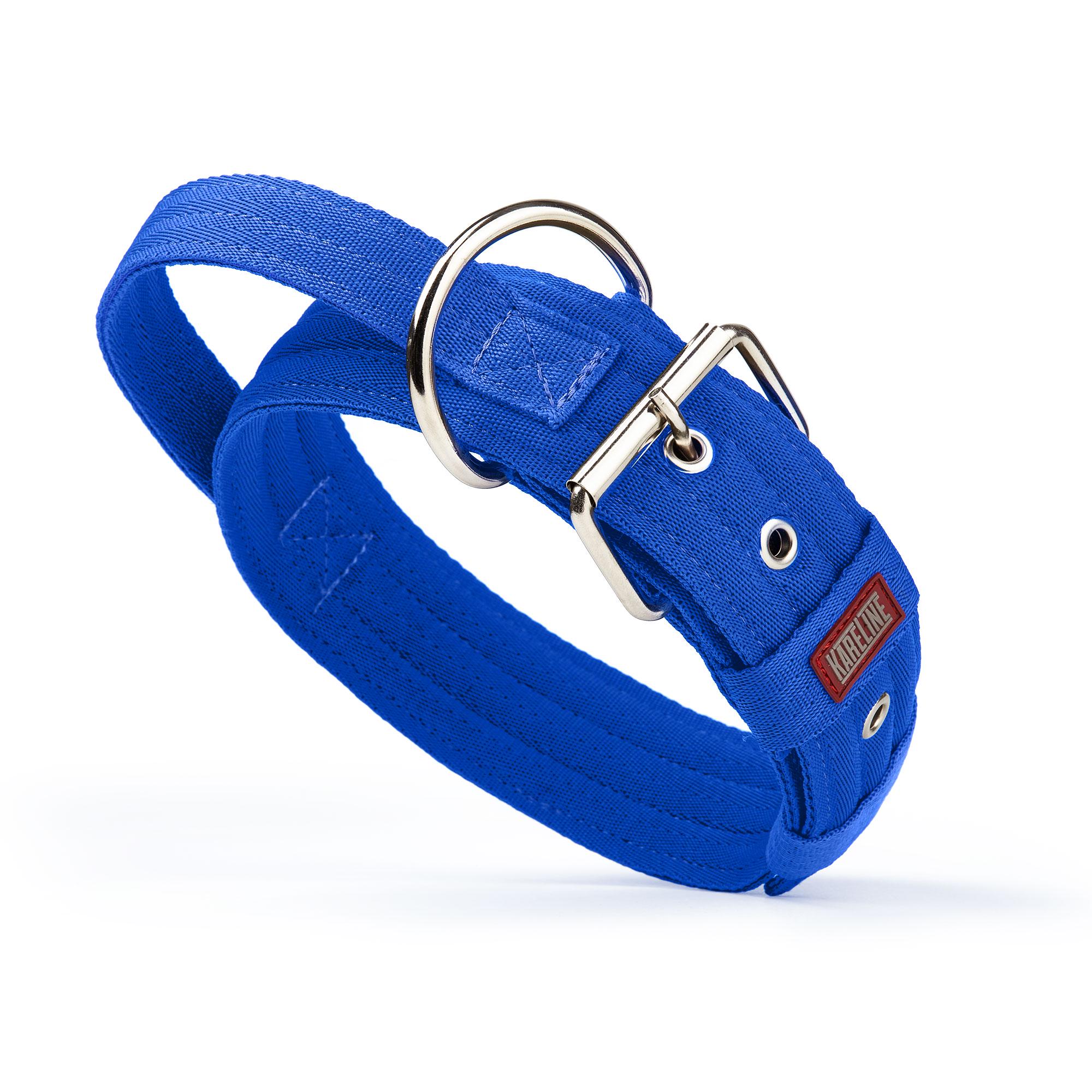 Ошейник KareLine усиленный нейлоновый с ручкой 40 мм 460-550 мм Синий (0985/7)