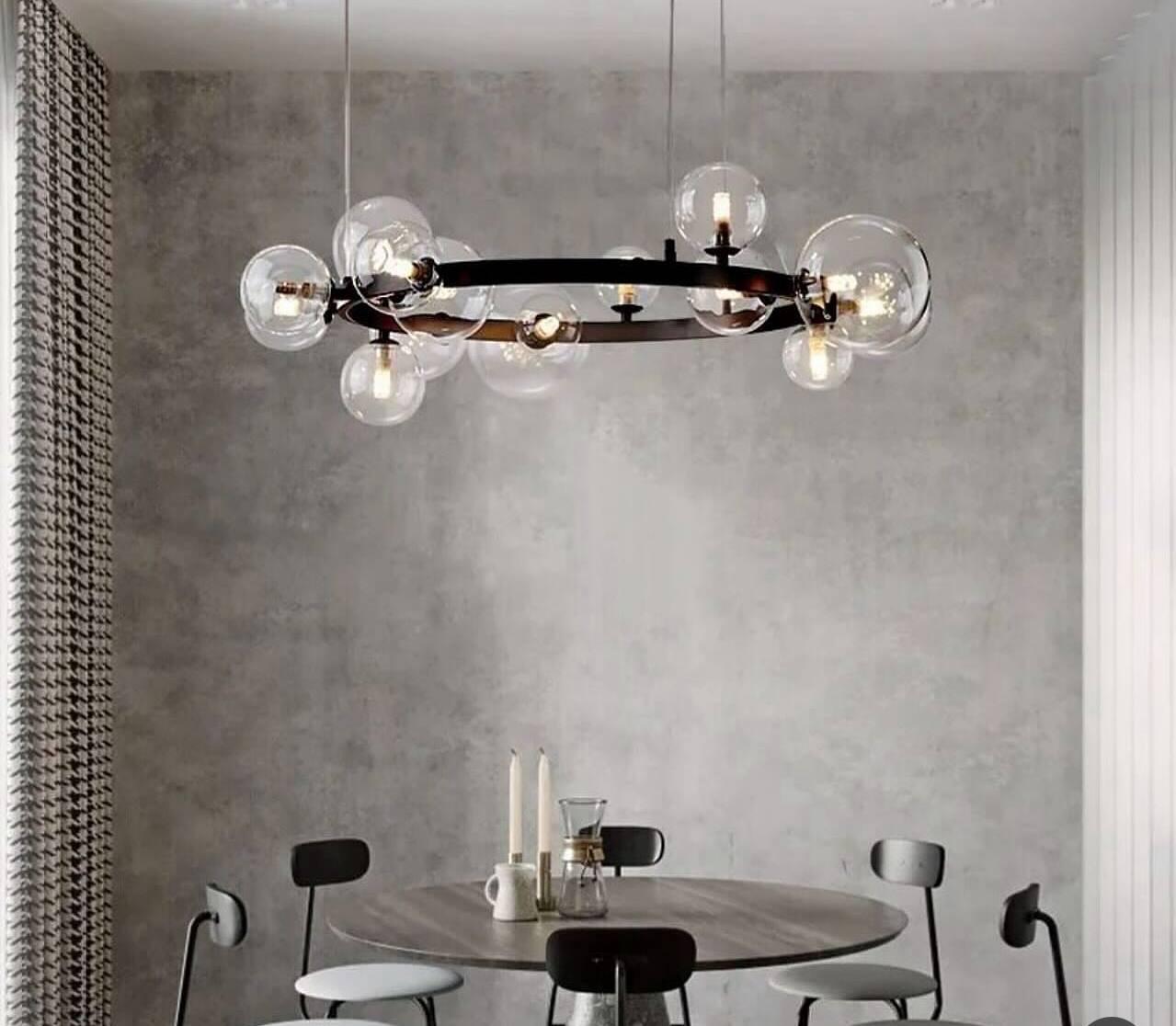 Люстра підвісна із прозорими плафонами Zilini HSL8195 з прозорими плафонами Чорний (23910609) Люстра підвісна із прозорими плафонами Zilini HSL8195 з прозорими плафонами Чорний (23910609)