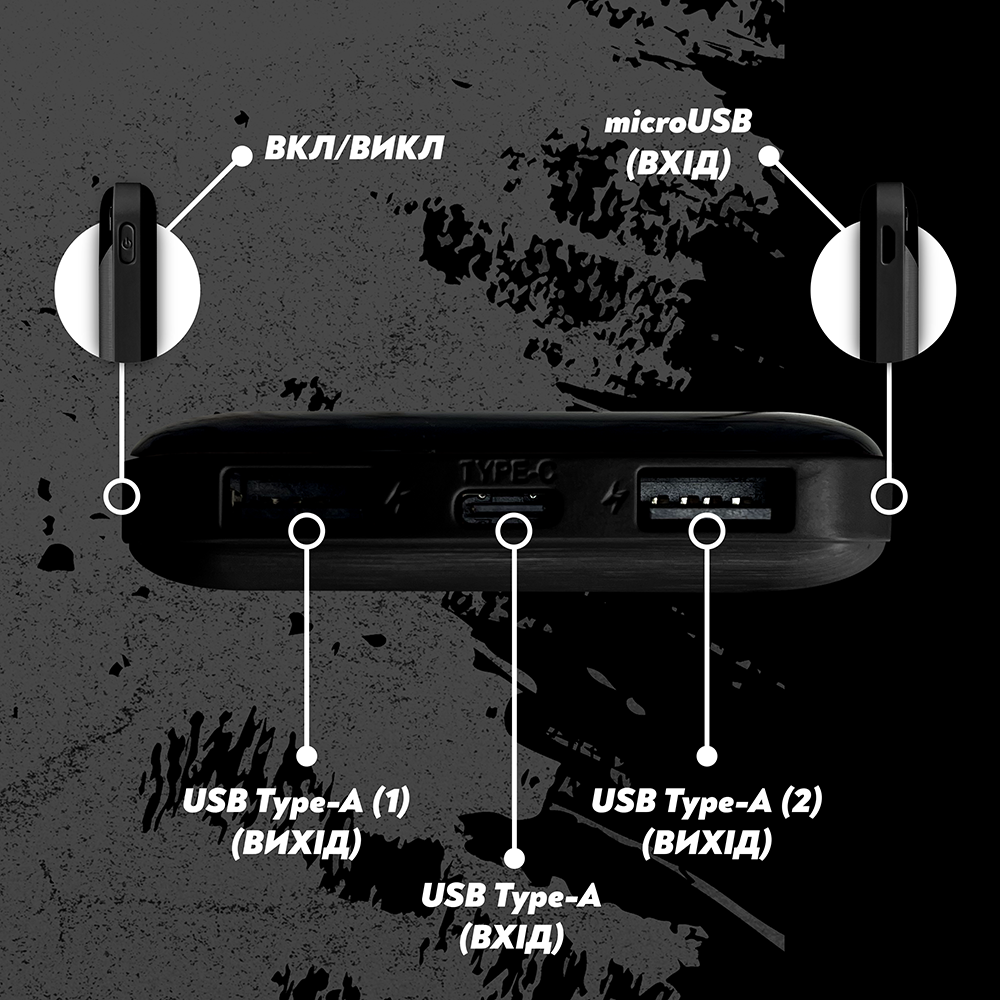 Повербанк Andowl Q-CD223Х1 20000 mAh зі швидкою зарядкою дисплеєм портами Micro USB/Type C Чорний (68) - фото 6 Повербанк Andowl Q-CD223Х1 20000 mAh зі швидкою зарядкою дисплеєм портами Micro USB/Type C Чорний (68) - фото 6