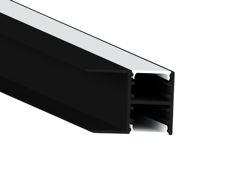 Профіль алюмінієвий для світлодіодної стрічки LEDUA АЛ-38 накладний торцевий ДСП/дерево 18 мм 2 м Чорний (9351)