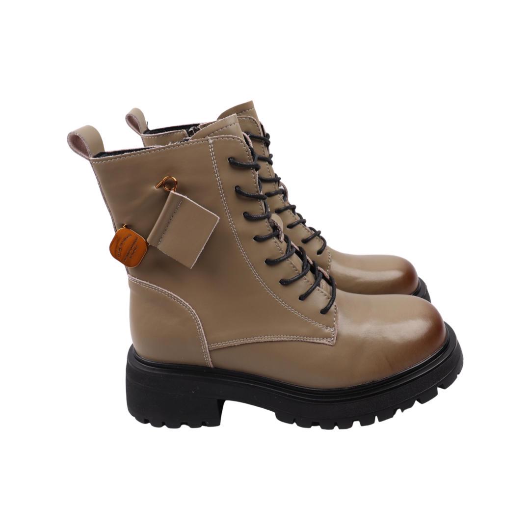 Ботинки женские Melanda из кожи р. 39 Хаки (45-22DHC)
