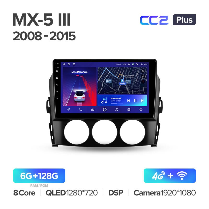 Автомагнитола штатная Teyes CC2 Plus для Mazda MX-5 III 3 NC 2008-2015 Android CC2 PLUS 6+128G Wi-Fi+4G (1792882230) - фото 2