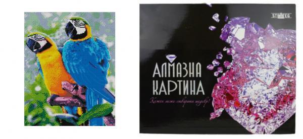 Алмазная картина Strateg Яркие попугаи 40х50 см (FA12292-mt)