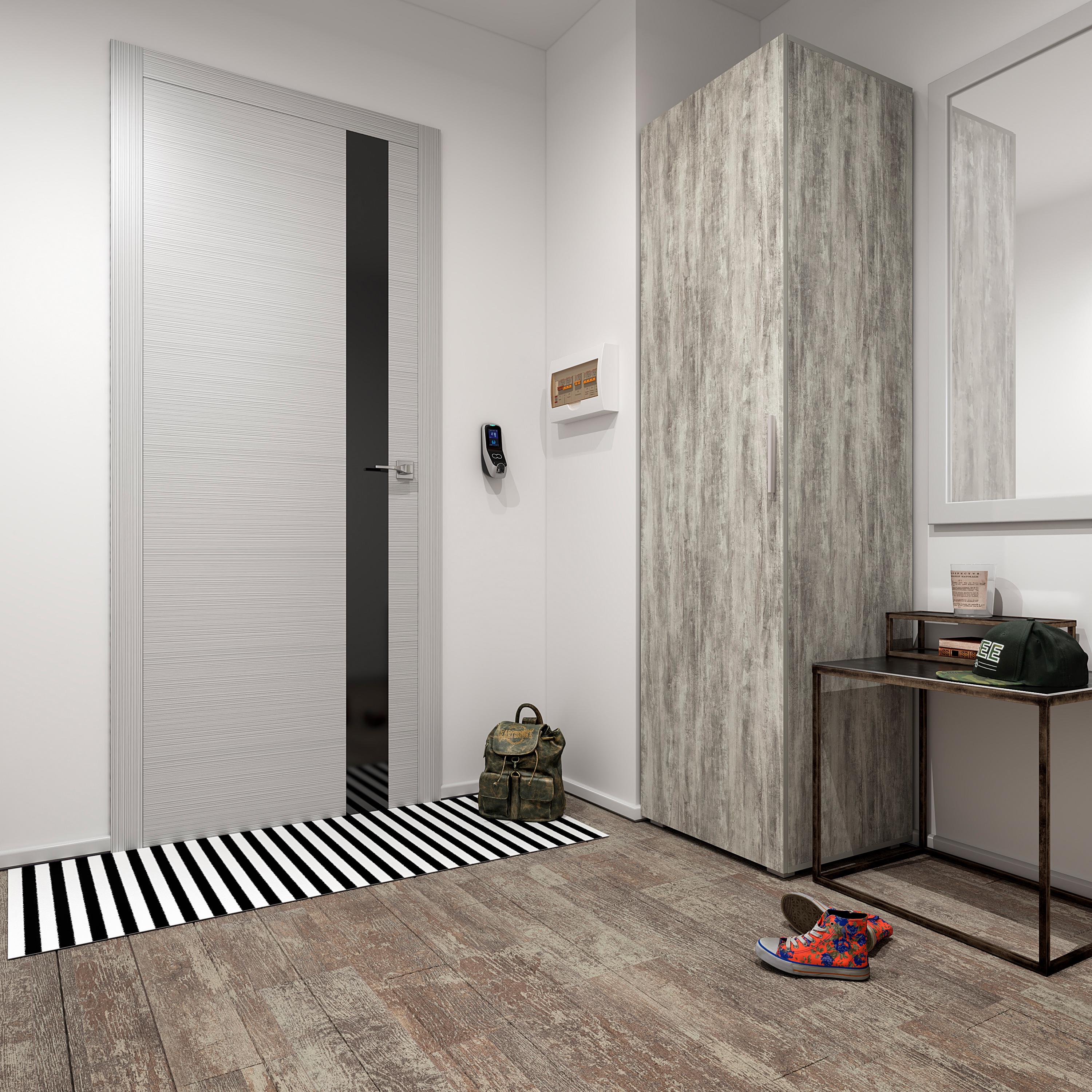 Шафа-пенал у прихожу з полицями 600x2180x520 мм Бетон (mst-13-bt)