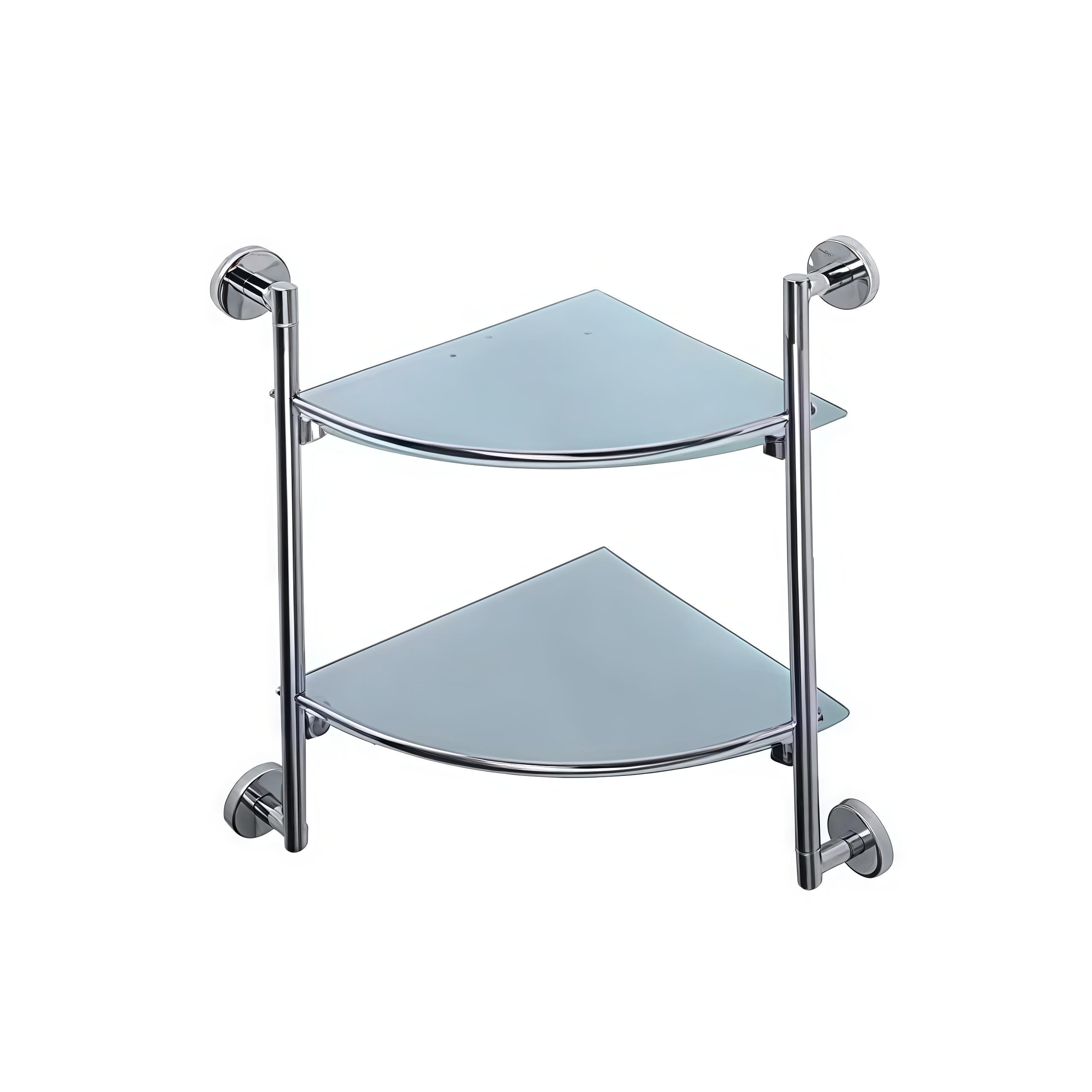 Полка угловая двухъярусная Haiba HB1707-2 стеклянная (HB0734)